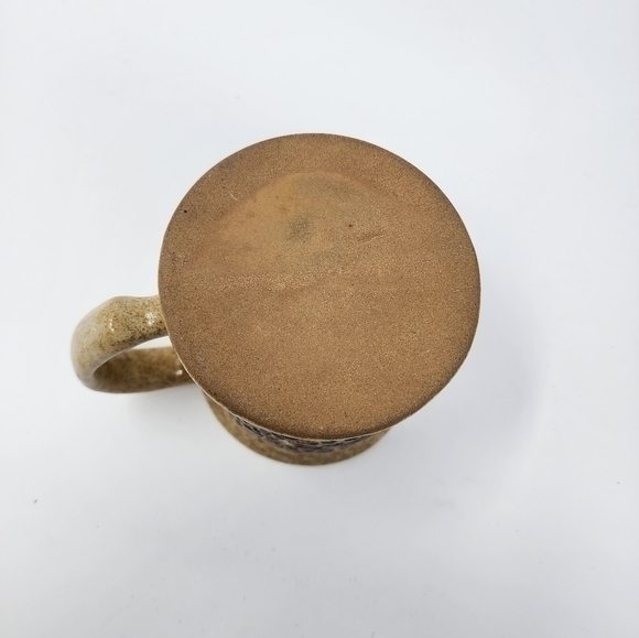 Coffee Tea Brown Tan Floral Pattern Pottery Mug Set New Without Tags - Picture 5 of 13